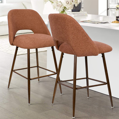 Berneta 26" H Upholstered Counter Stools (Set of 2)