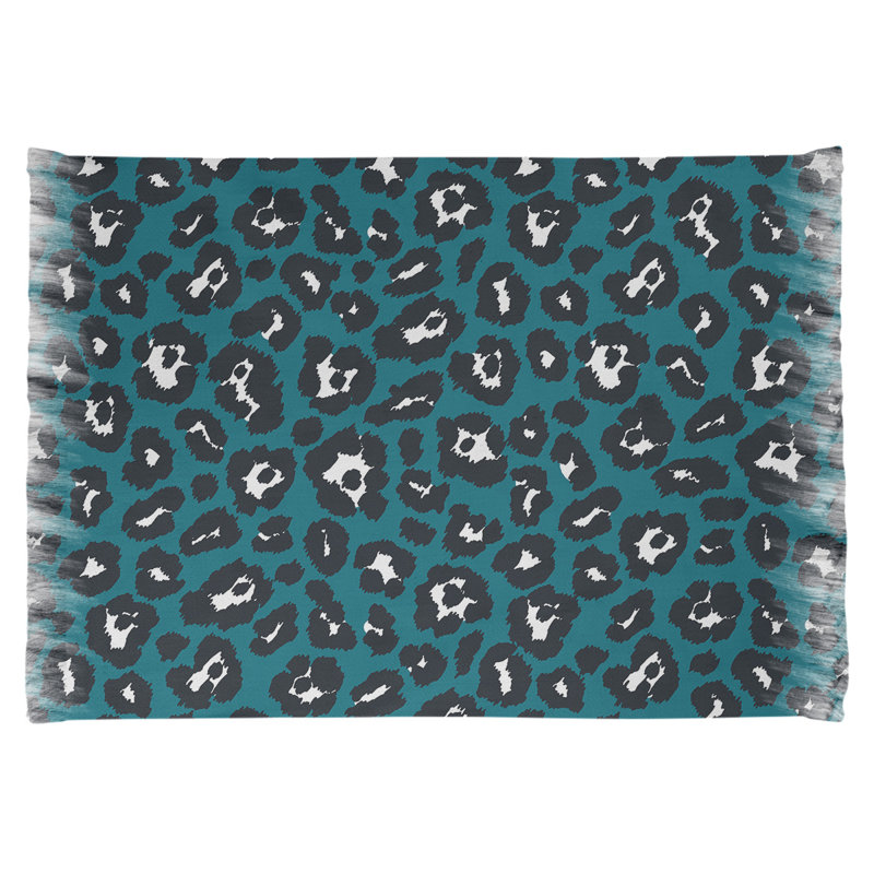 Tapis bleu sarcelle / noir à imprimé animal