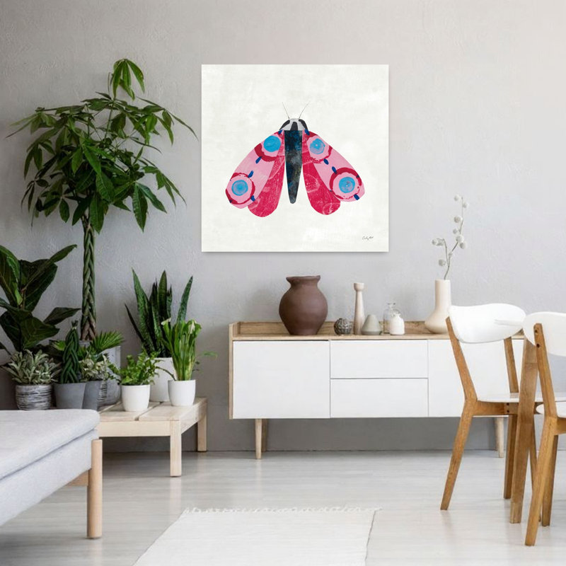 Collage insectes I, papillon contemporain, H 36 po x l 36 po