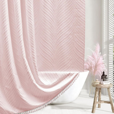 Rideau de douche rose Rideaux de douche en tissu pour fille
