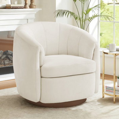 34"Wide Upholstered Swivel Barrel Chair