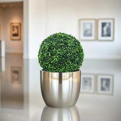 15 Inch 2 Packs Artificial Boxwood Topiary Ball UV Protection Faux Boxwood Decorative Balls for Indoor Outdoor