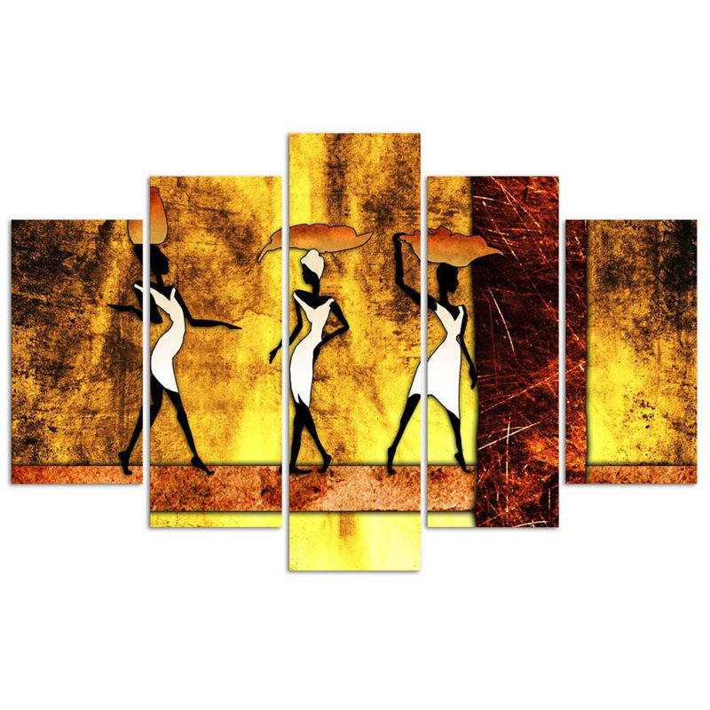 African Woman - 5 Piece No Frame Set on Canvas