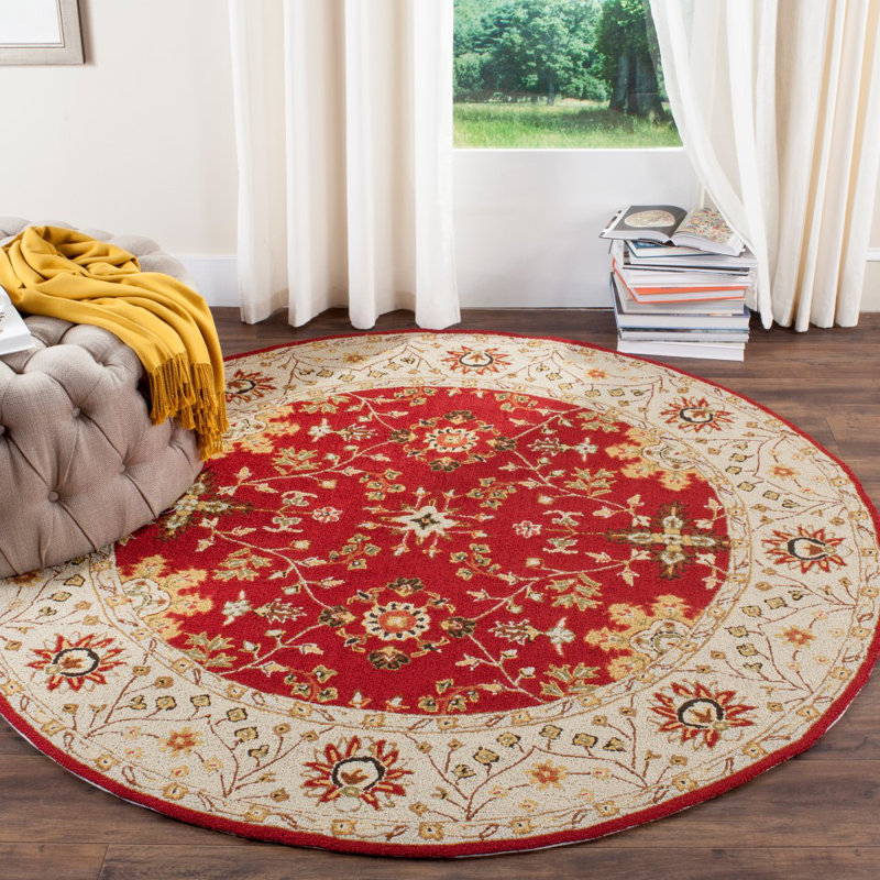 Easy Care Hand Hooked Performance Oriental Rug, Round 8'
