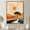 «Yellow and Black Abstract Bohemian Desert Retreat», reproduction d'art sur toile botanique jaune