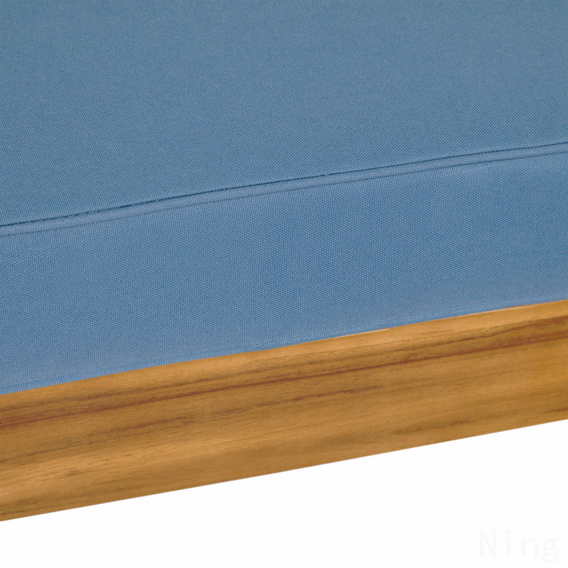 Corner Bench, Blue Cushion/Natural Frame