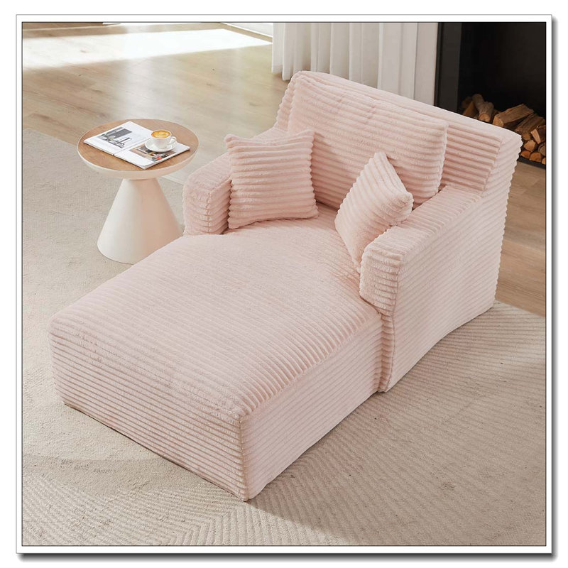 Chaises d'appoint modernes en velours côtelé, Rose