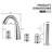 3 Handles Deck Mount Roman Tub Faucet With Hand Shower-109101994
