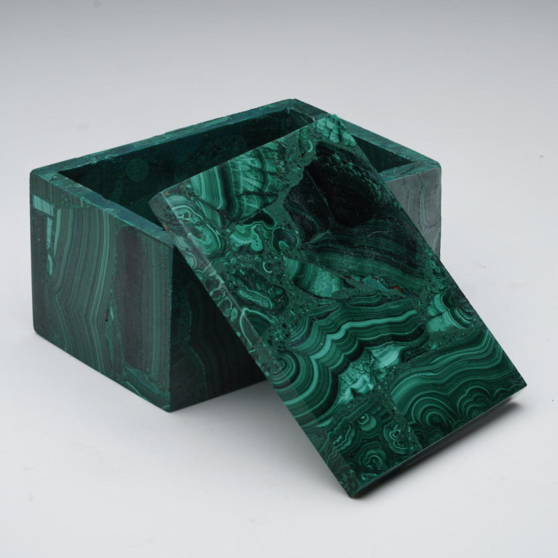 Hand-Carved Malachite Decorative Box II