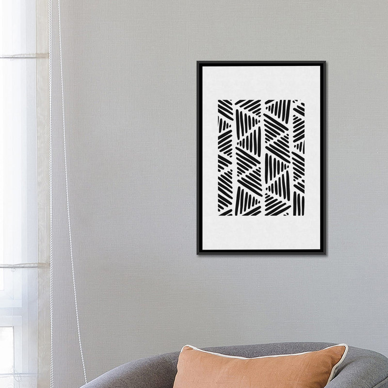 Arrthor «Abstract I», impression sur toile, H 26 po x l 18 po x P 1,5 po, Toile avec cadre noir, Pas de tapis