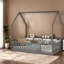 Lits avec rangement, structure en bois de pin pour chambre d'enfant moderne
