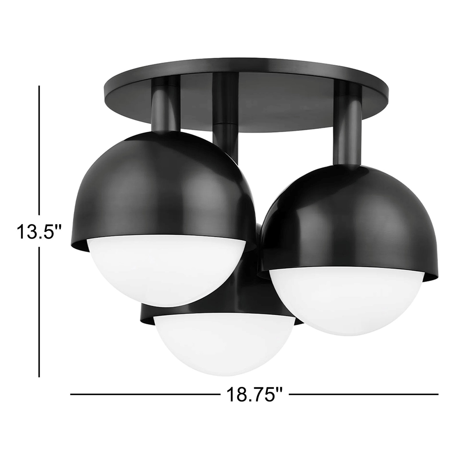 Weston 3 Light Glass Semi Flush Mount, Old Bronze
