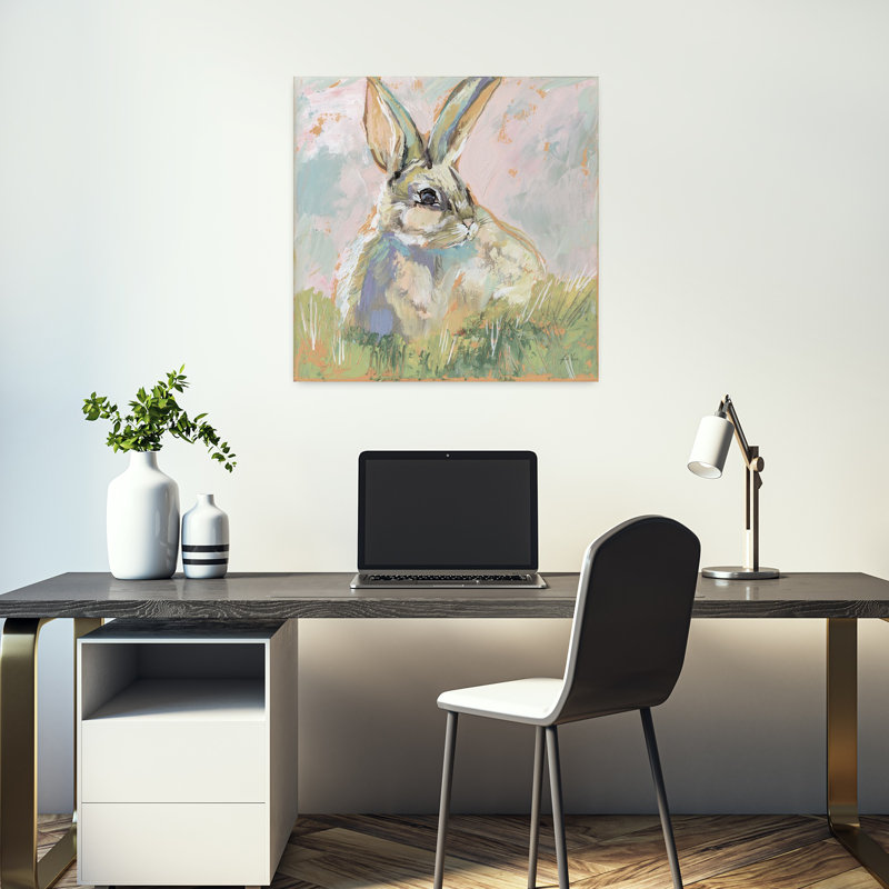 Art contemporain Bugsy neutre avec animaux, H 18 po x l 18 po