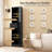Tall Bathroom Storage Cabinet, Narrow Slim Linen Tower, Freestanding Floor Cabinet-1761377221