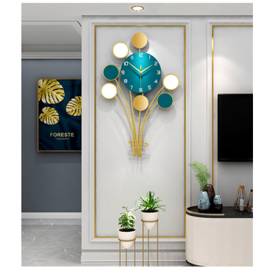 Minimalist Wall Clock With Luxury Design - Decorative Timepiece For Living Room, Dining Room - No Drilling Required -  Mercer41, 63FC9A448F4840579442923E3850666C
