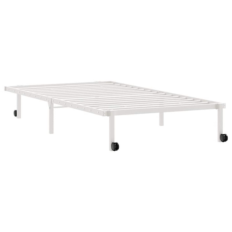 Bed Frame Without Mattress Foldable Steel, 104.5 x 222cm, White