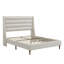 Structure de lit plateforme en chenille avec tête de lit en forme de vague et sans sommier-972329667