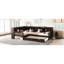 Lit simple avec disposition en L, lit gigogne et tablettes, lit plateforme avec rangement soigné, lit gigogne, tiroirs