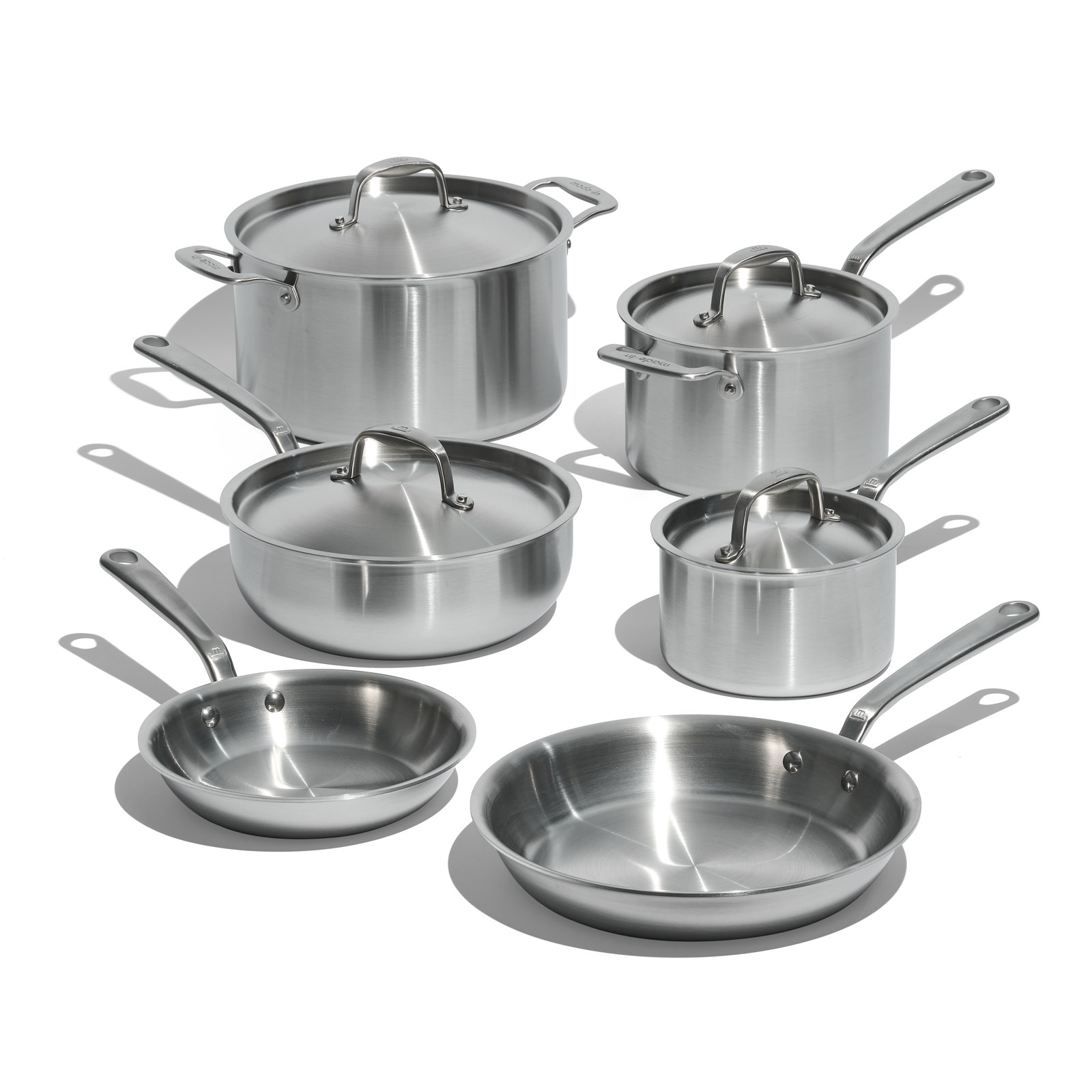 10PC Stainless Clad Cookware Set