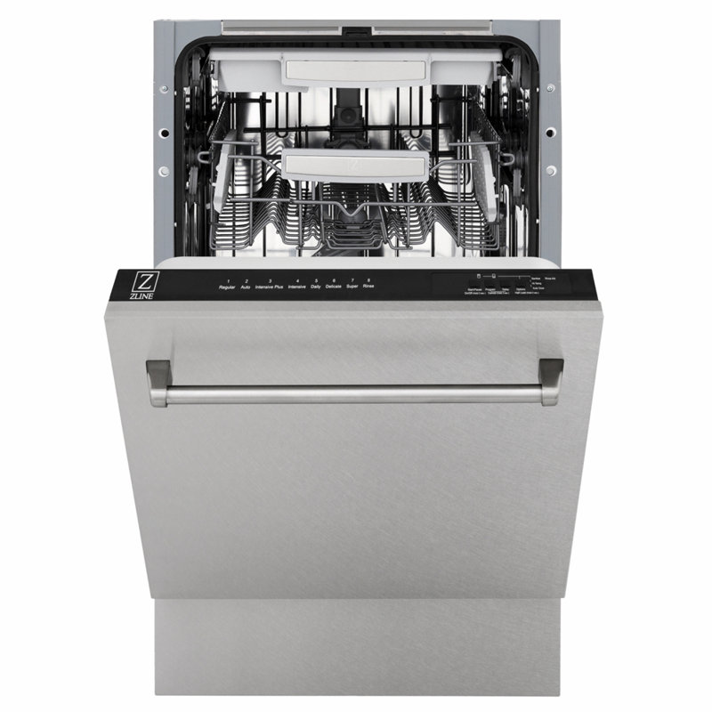 ZLINE 18" Tallac Series 3rd Rack Top Control Dishwasher with Stainless Steel Tub, 51dBa, Satin Stainless Steel