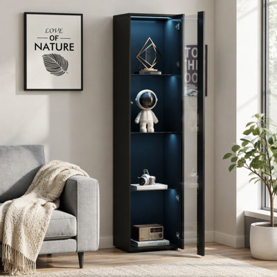 Large Storage Space Cabinet With Aluminum Strip Lamp On Side