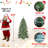 6ft Pre-Lit Artificial Christmas Tree with 380 Warm White LED Lights, 1264 Tips, Frosted Greenery with Red Berries & Natural Pinecones, Full Holiday Tree with Sturdy Metal Stand for Indoor Decoration