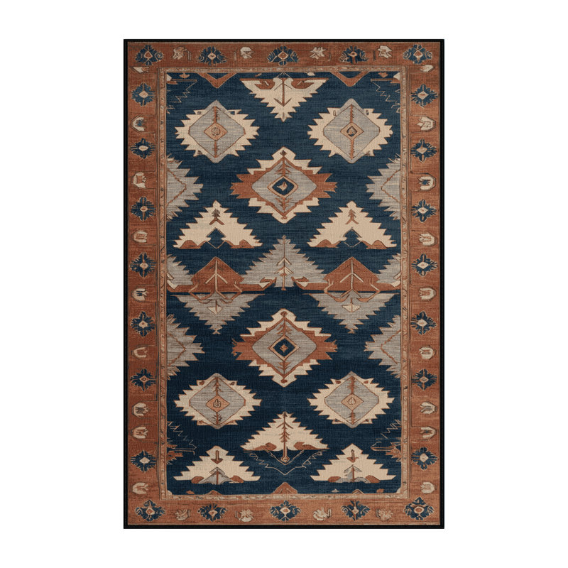 Tapis brun lavable à la machine, Rectangulaire 7 pi x 10 pi
