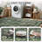 Soft Washable Non Slip Area Rug Low Pile Modern Boho Floral Pattern Pet Friendly Foldable Carpet for Living Room Bedroom Dining Room Sage Green