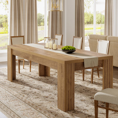 78.7" Farmhouse Dining Table for 6 to 8, Rectangle Dinner Kitchen Table for Dining Room (2PCS)