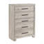Mobilier de chambre à coucher contemporain à 5 tiroirs avec finition gris moderne