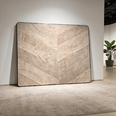 Plateau de table rectangulaire en pierre frittée aspect bois 30 po x 24 po, pour restaurants et cafés (plateau de table seulement)