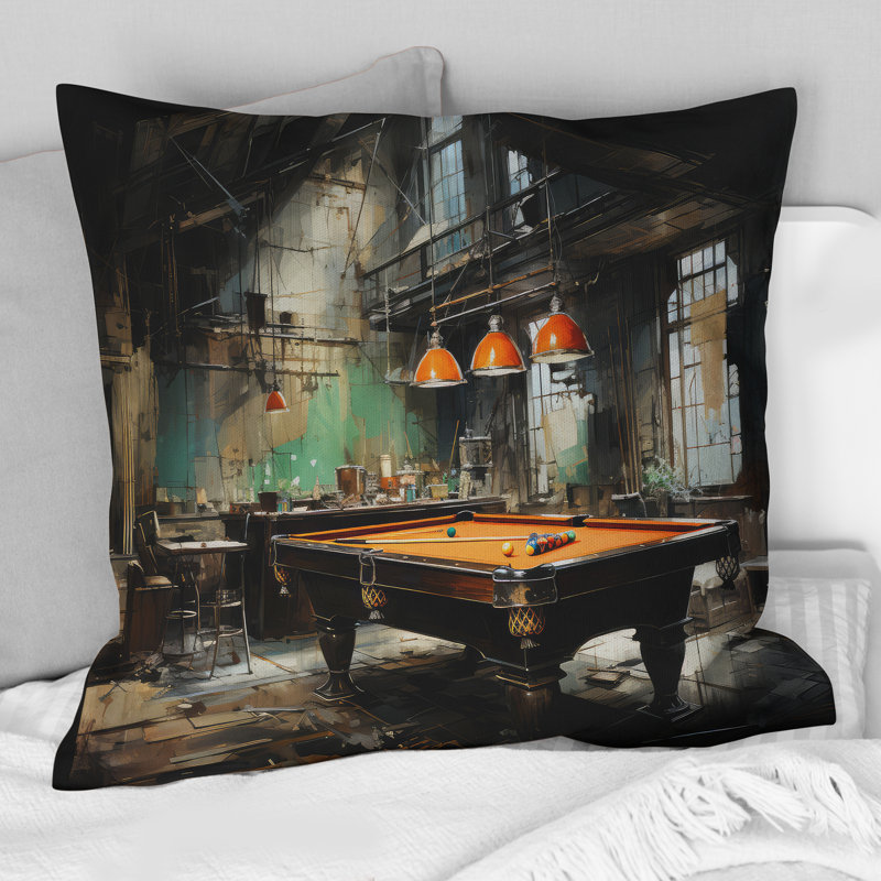 Coussin Billard Industrial Game III - Billiards, H 18 po x l 18 po, Carré