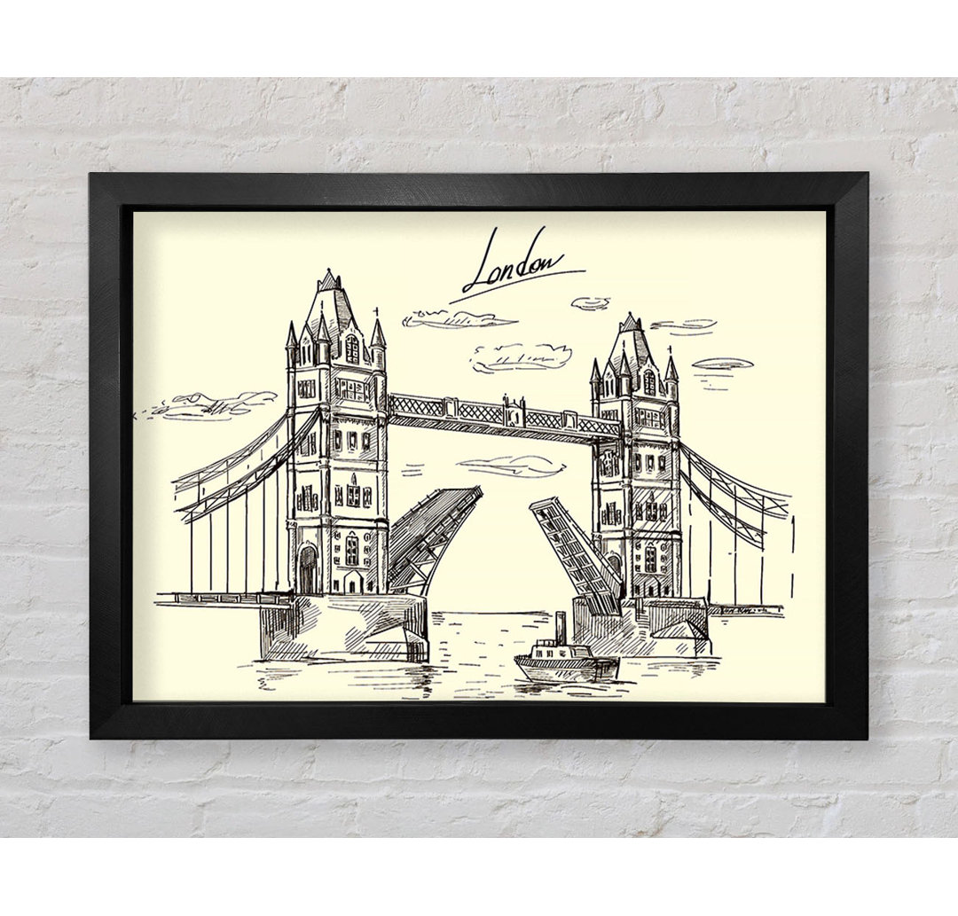 Tower Bridge Outline 5 - Einzelne Bilderrahmen Kunstdrucke