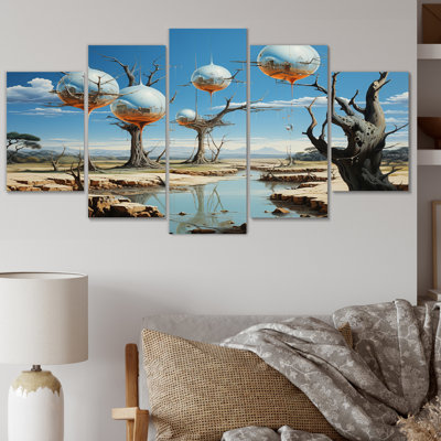 Masterpiece The Persistence Of Memory Surrealism VI - Masterpiece Wall Art Print - 5 Panels