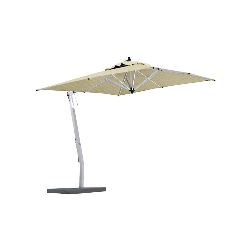 Picollo 10' Square Cantilever Umbrella, Paver Frame, Silver Gray