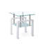 Tempered Glass Sofa Table, 2-Layers End Table With Storage, Living Room Side Table-886767116
