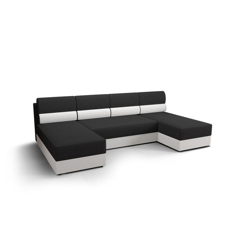 Sinh 5 Seater Corner Sofa , Black/White - Rainbow27/Rainbow31
