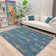 Alfa Rich Moroccan Blue Washable Cotton Area Rugs for Living Room Bedroom Kitchen Dining Rug