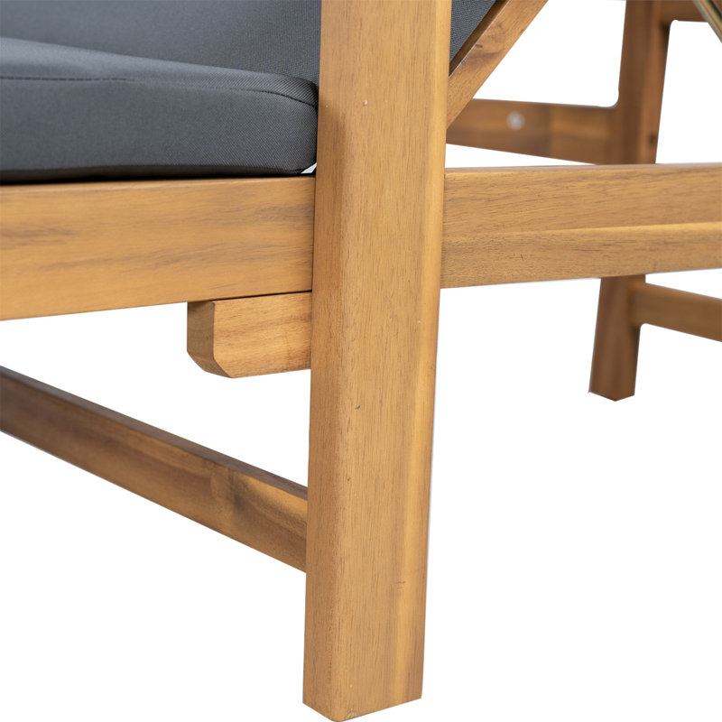 Chaise longue d'extérieur en acacia
