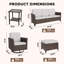 Ensemble de conversation 8 pièces pour 7 personnes avec 7 chaises en rotin et osier-131771526