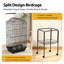 Cage à oiseaux victorienne de style victorien en fer forgé de 65 pouces avec plateau de jeu en acier inoxydable et grande cage de vol pour perruches et conures