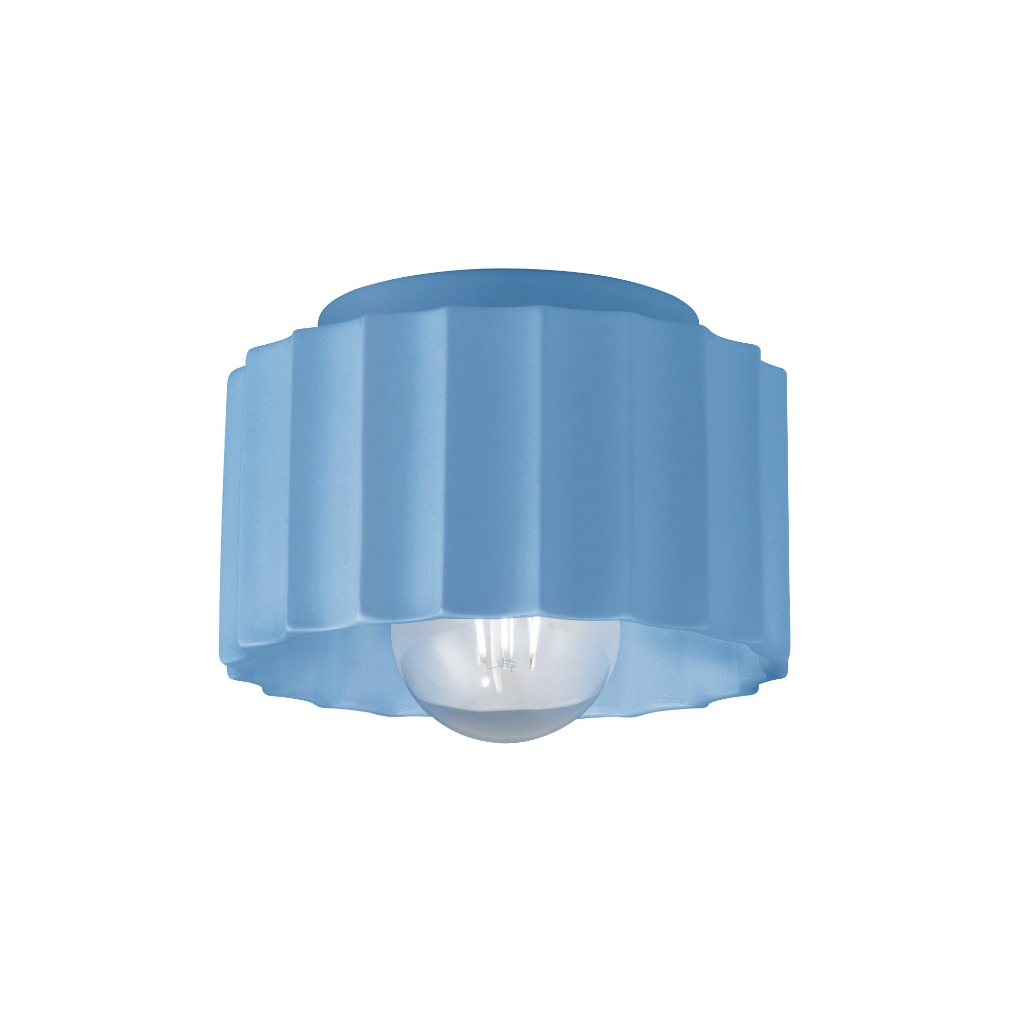 Colgate Single Light Ceramic Flush Mount, 5" H x 8" W x 8" D, Sky Blue