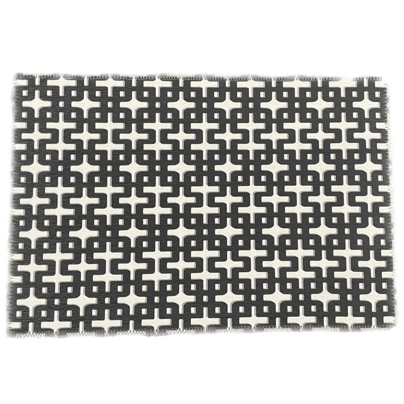 Chiang Mai Microfiber Rectangle Washable Rug, Black White, Rectangle 1'8" x 2'6"