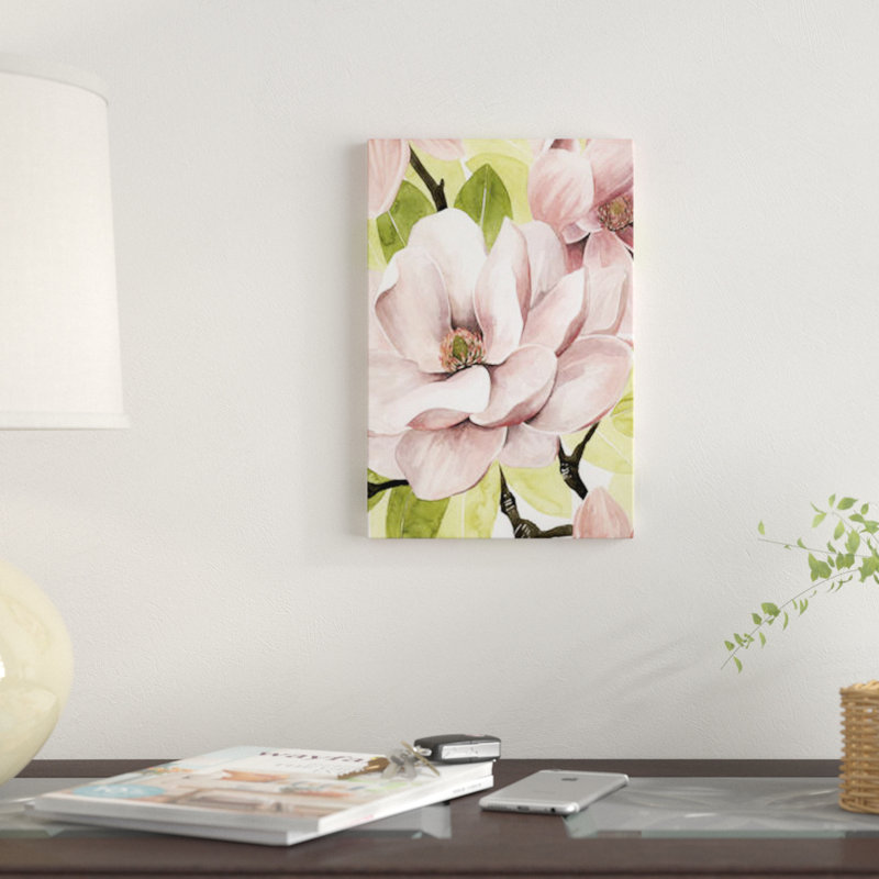 «Blush Magnolia II», impression sur toile, H 12 po x l 8 po x P 0,75 po, Toile tendue, Pas de tapis
