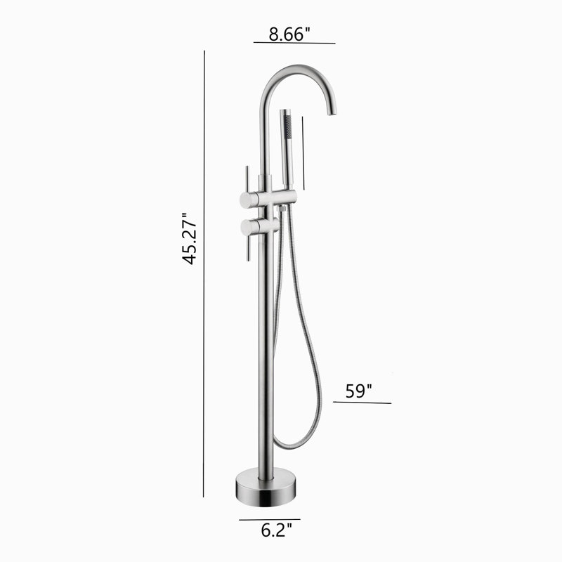 1 Handle Floor Tub Spout with Diverter, Brushed Nickel