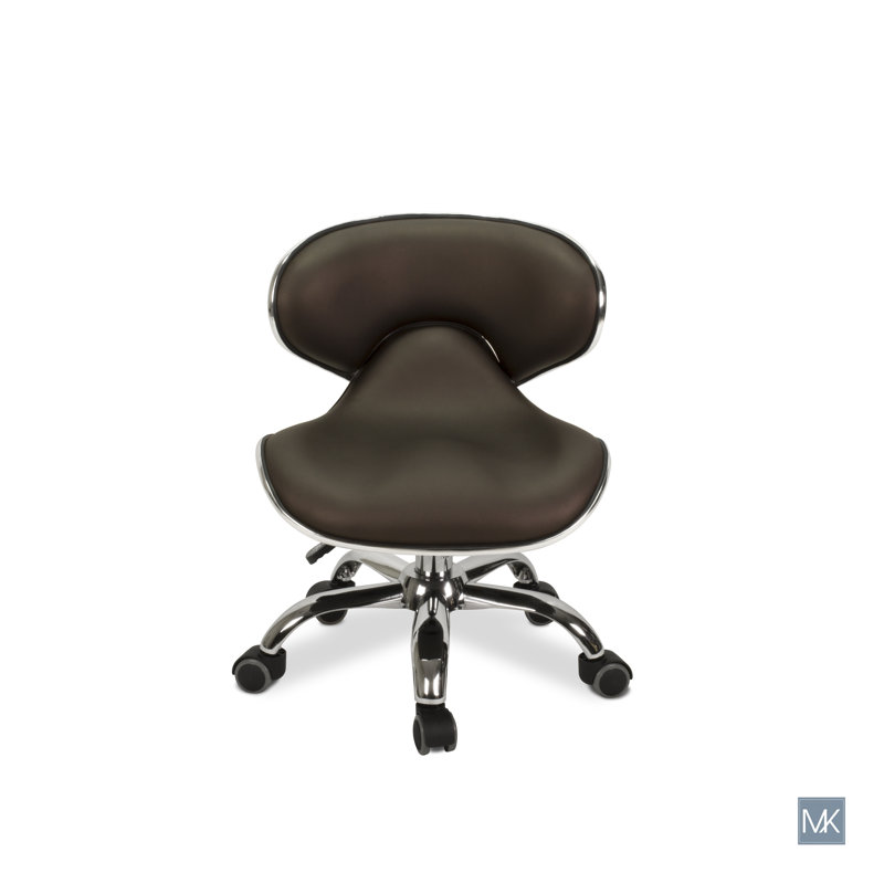 Waimes Backed Adjustable Height Ergonomic Lab Stool, Coffee