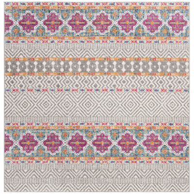 Christa Geometric Gray/Ivory Area Rug
