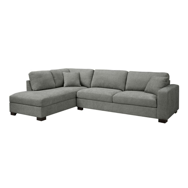 Tristan Corner Sofa, Grey Chenille, Left Hand Facing