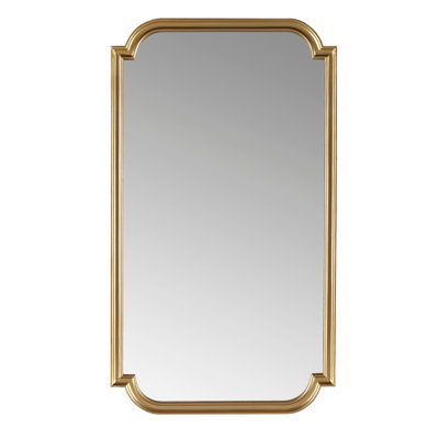 Gold Scalloped Wood Wall Mirror