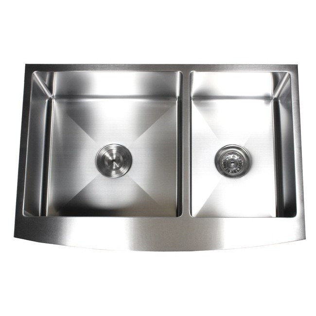 Évier de cuisine à double cuve à tablier frontal L 33 po x l 21 po avec accessoires CozyBlock
